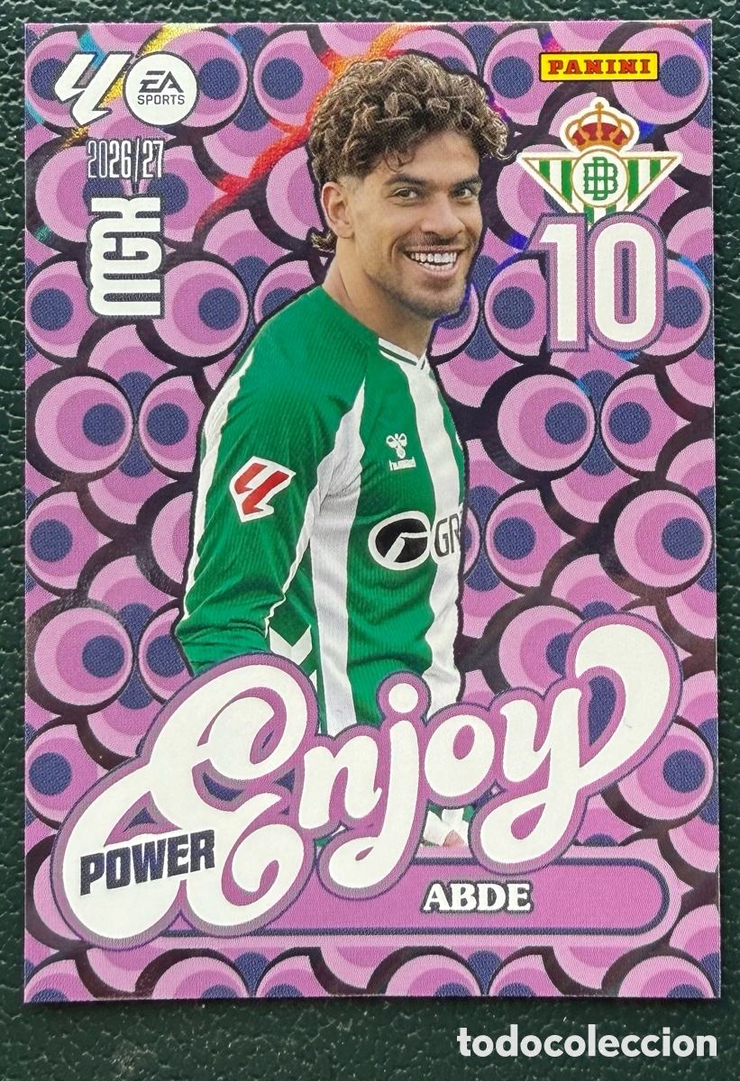 Cromos de f&uacute;tbol: 379P / 379 P ABDE REAL BETIS ENJOY POWER FICHAS ALBUM MEGACRACKS 2026 2027 MGK 26 27