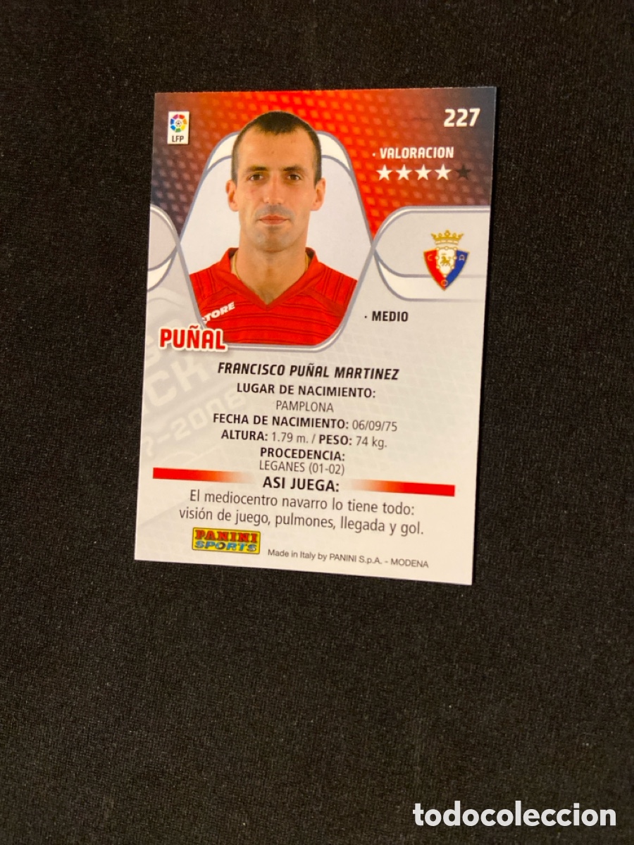 Cromos de f&uacute;tbol: PU&Ntilde;AL 227 (OSASUNA) MEGA - Foto 2