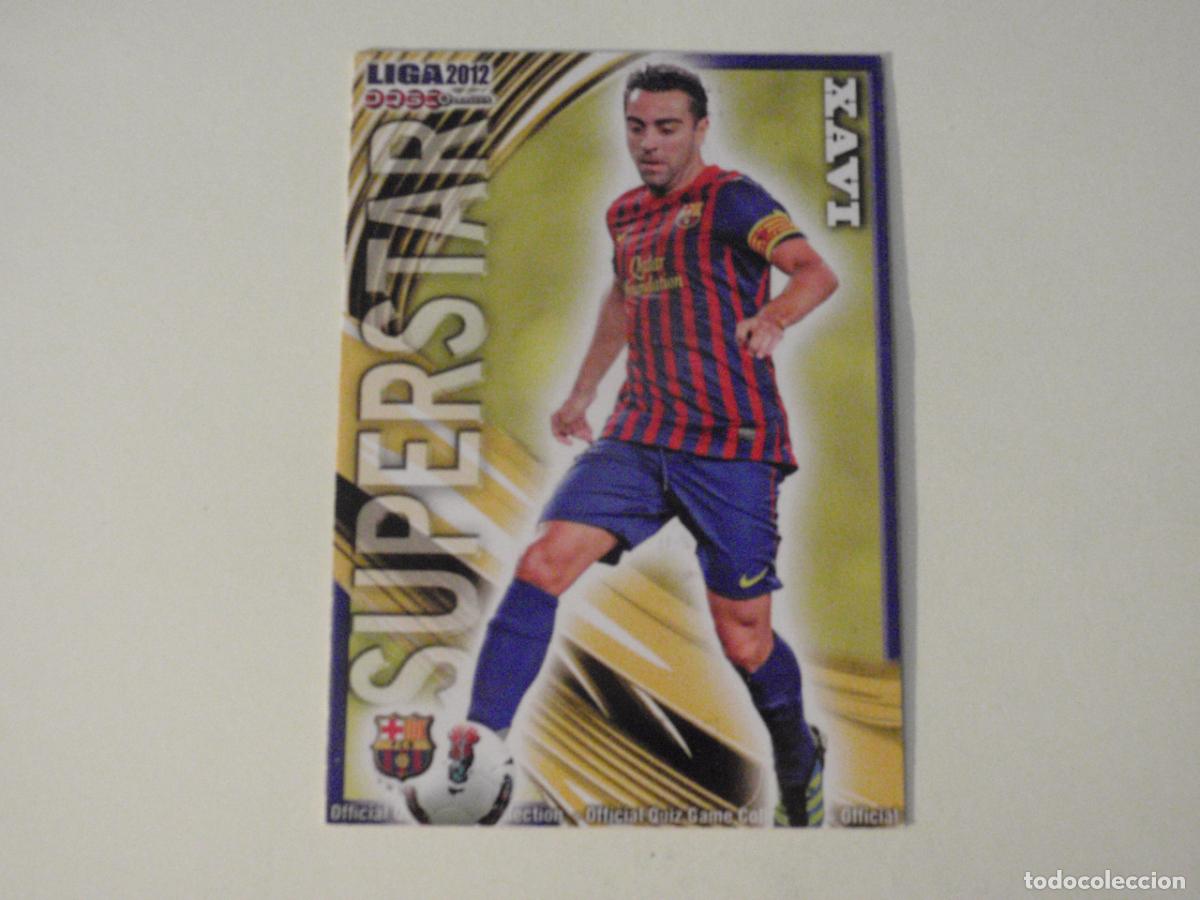 Cromos de f&uacute;tbol: 23 XAVI (FC Barcelona) SUPERSTAR. LAS FICHAS QUIZ DE LA LIGA 2011 2012 MUNDICROMO 11 12
