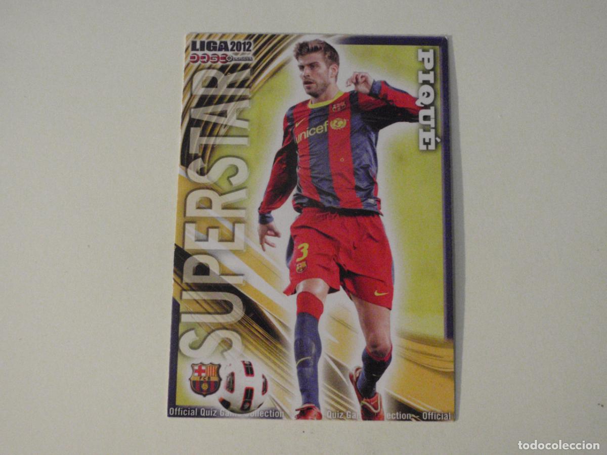 Cromos de f&uacute;tbol: 24 PIQUE (FC Barcelona) SUPERSTAR. LAS FICHAS QUIZ DE LA LIGA 2011 2012 MUNDICROMO 11 12