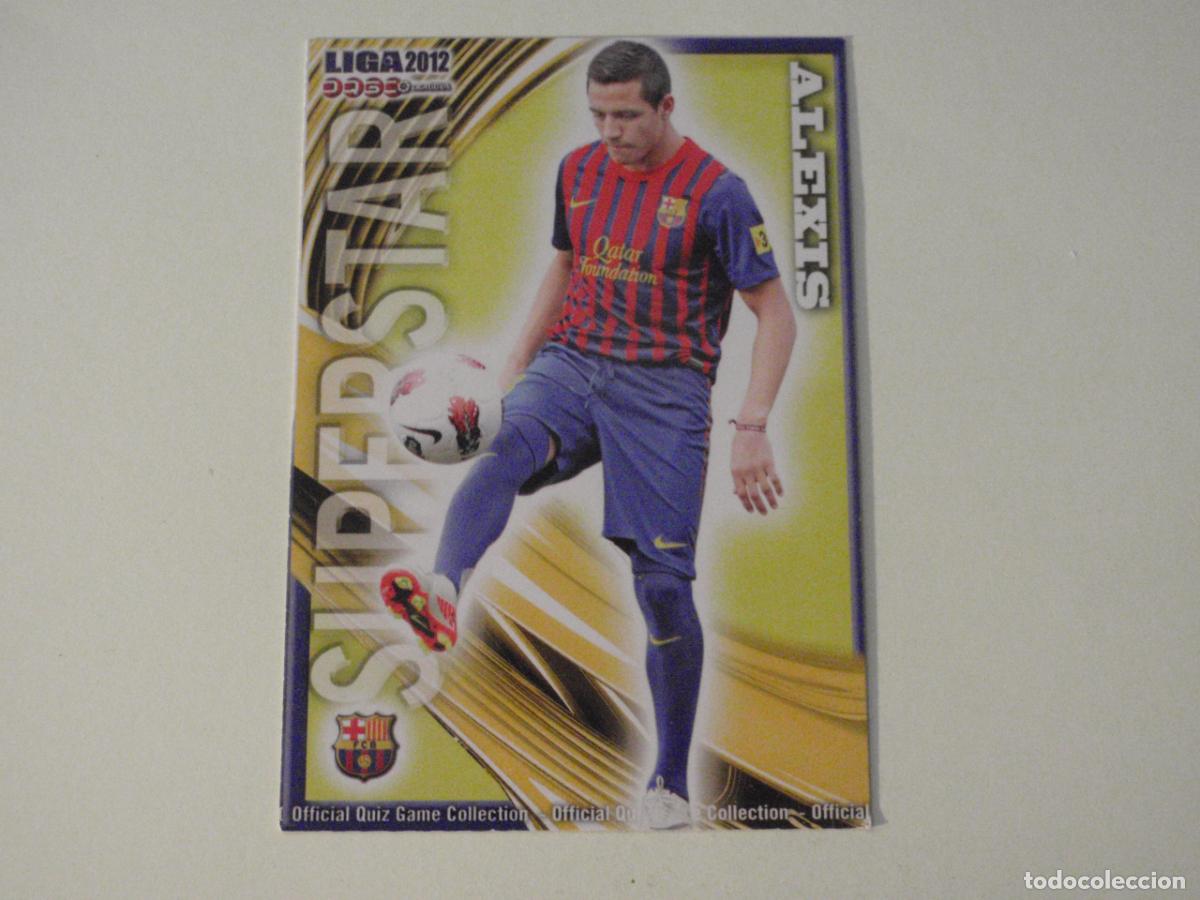 Cromos de f&uacute;tbol: 27 ALEXIS (FC Barcelona) SUPERSTAR. LAS FICHAS QUIZ DE LA LIGA 2011 2012 MUNDICROMO 11 12