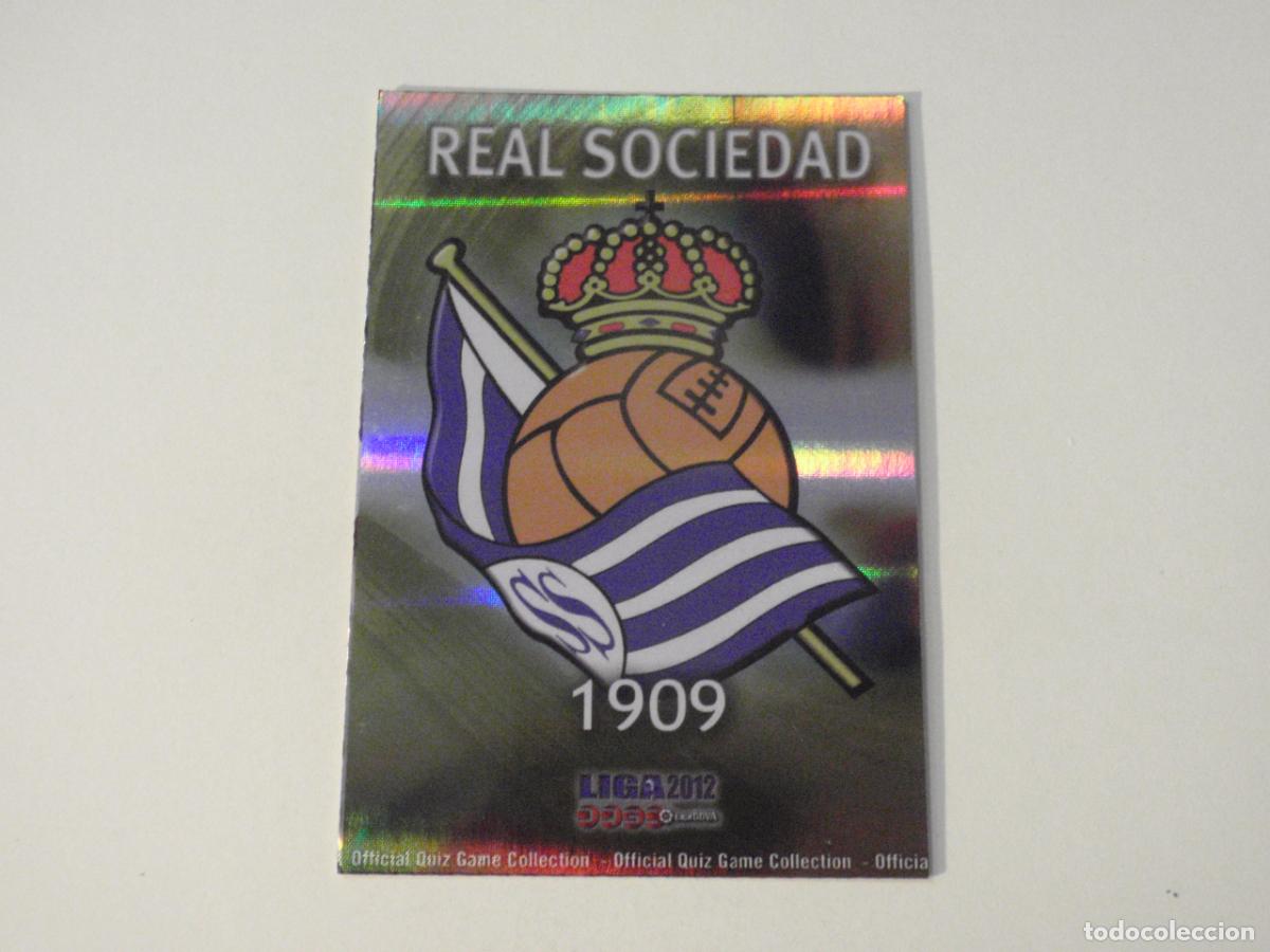 Cromos de f&uacute;tbol: 379 Escudo REAL Sociedad Brillo Horizontal. LAS FICHAS QUIZ DE LA LIGA 2011 2012 MUNDICROMO 11 12