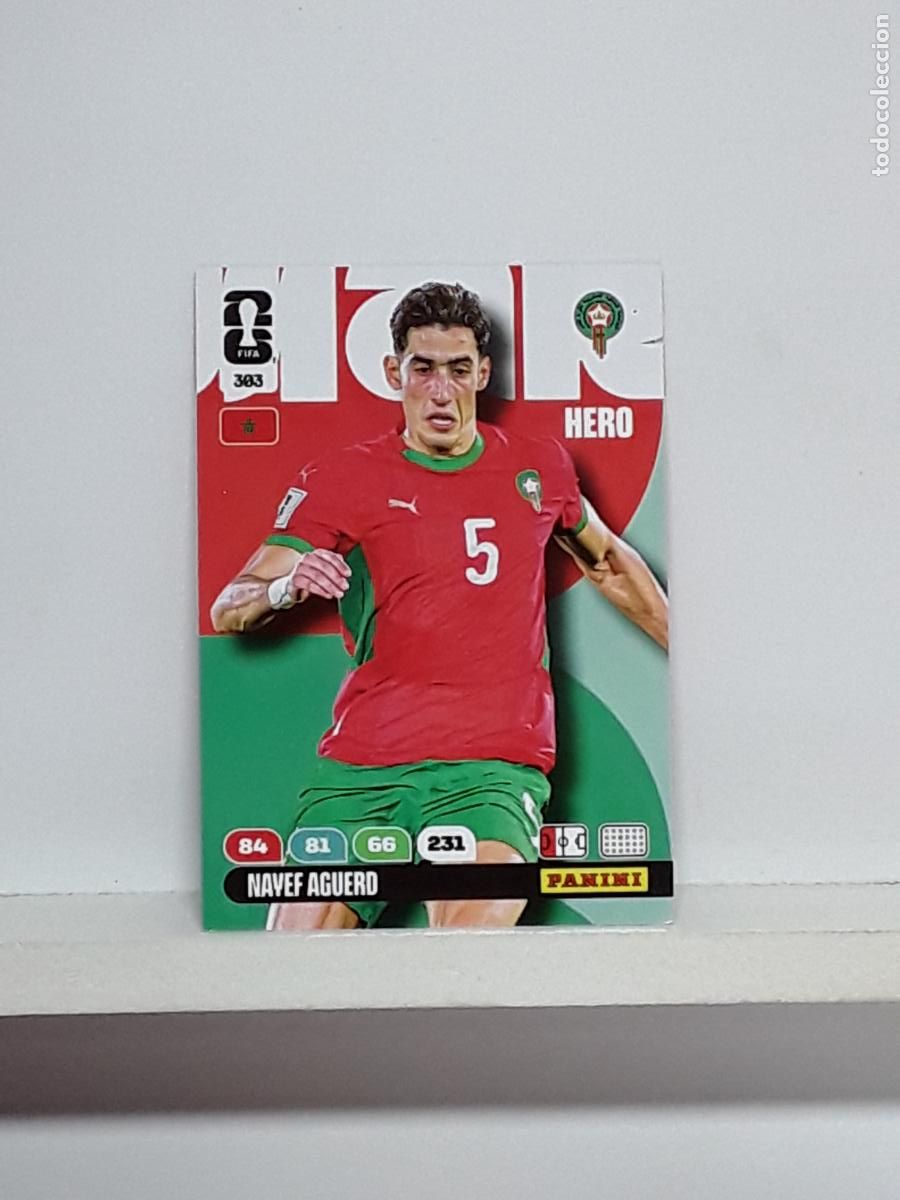 Cromos de f&uacute;tbol: ADRENALYN MUNDIAL 2026 WORLD CUP 26 ALBUM PANINI N 303 MARRUECOS NAYEF AGUERD