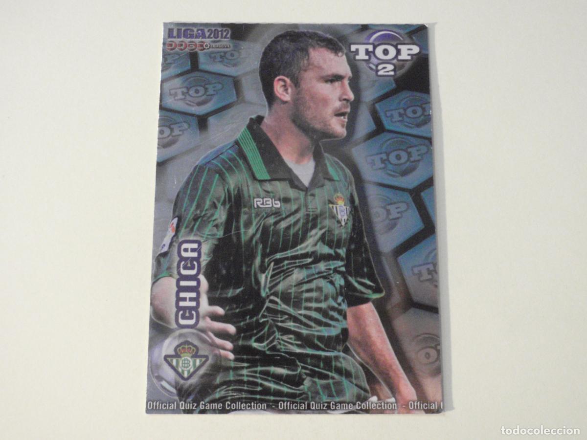 Cromos de f&uacute;tbol: 558 CHICA Betis TOP 2 BRILLO AZUL. LAS FICHAS QUIZ DE LA LIGA 2011 2012 MUNDICROMO