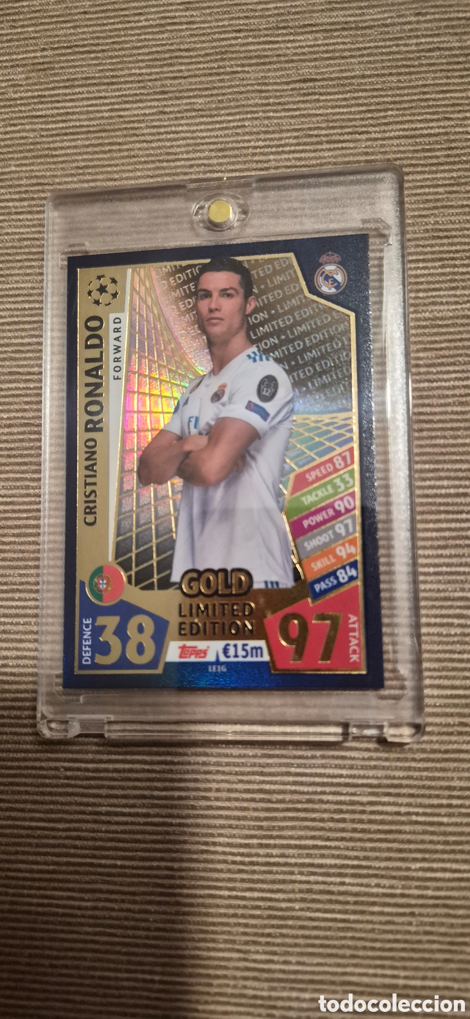 Cromos de f&uacute;tbol: CROMO CRISTIANO RONALDO ORO