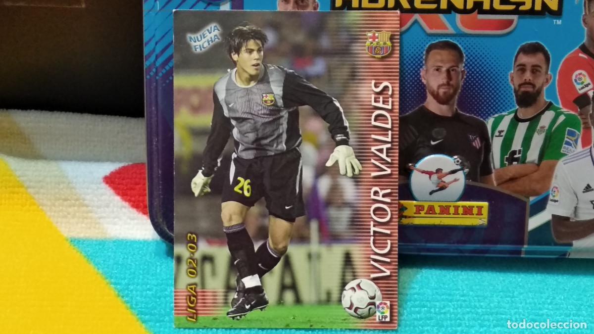 Cromos de f&uacute;tbol: 56 BIS VICTOR VALDES - F.C. BARCELONA NUEVA FICHA LIGA 2002 2003 02 03 MEGAFICHAS PANINI