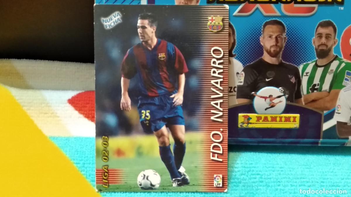 Cromos de f&uacute;tbol: 58 BIS FERNANDO NAVARRO - F.C. BARCELONA NUEVA FICHA LIGA 2002 2003 02 03 MEGAFICHAS PANINI