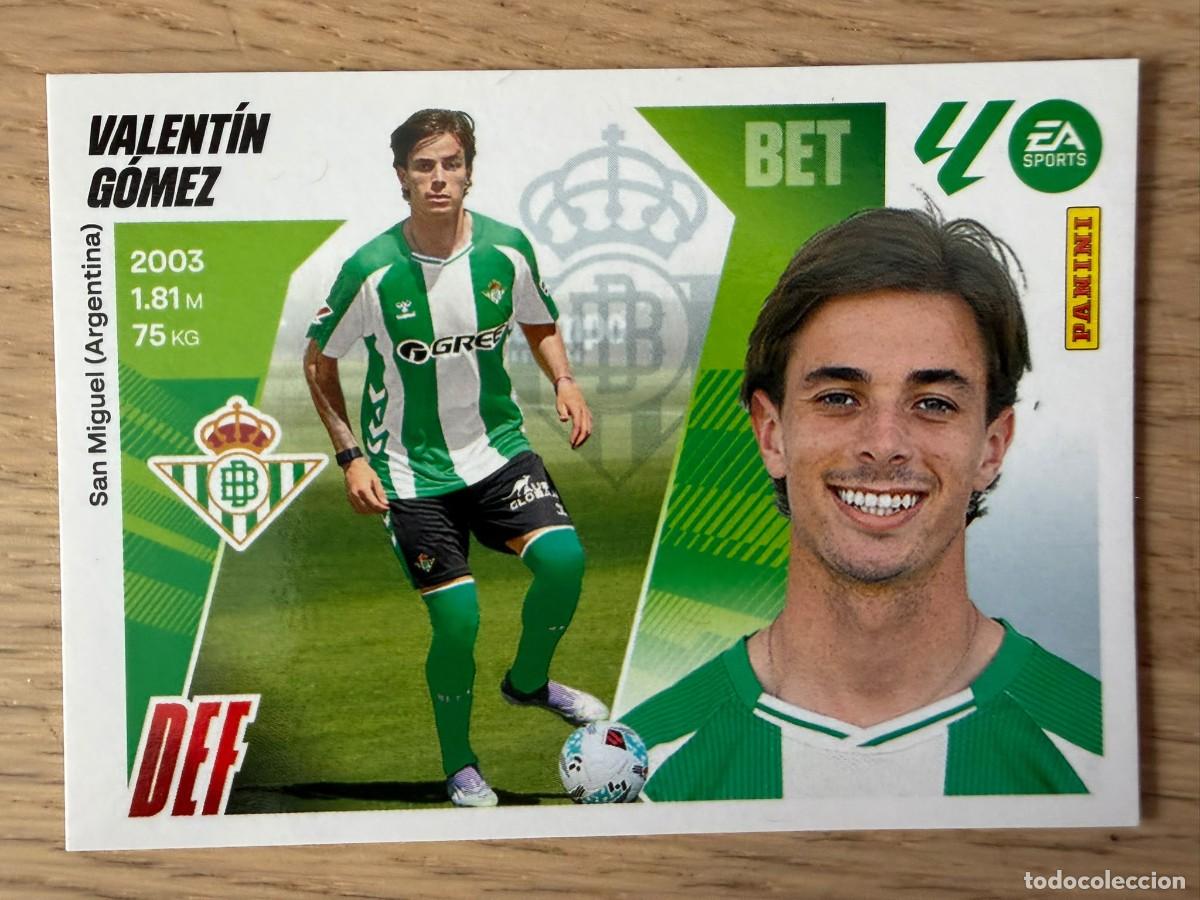 Cromos de f&uacute;tbol: FICHAJE 17 VALENTIN GOMEZ REAL BETIS 25 26 2025 2026 LIGA EA SPORTS COLECCIONES ESTE SIN PEGAR