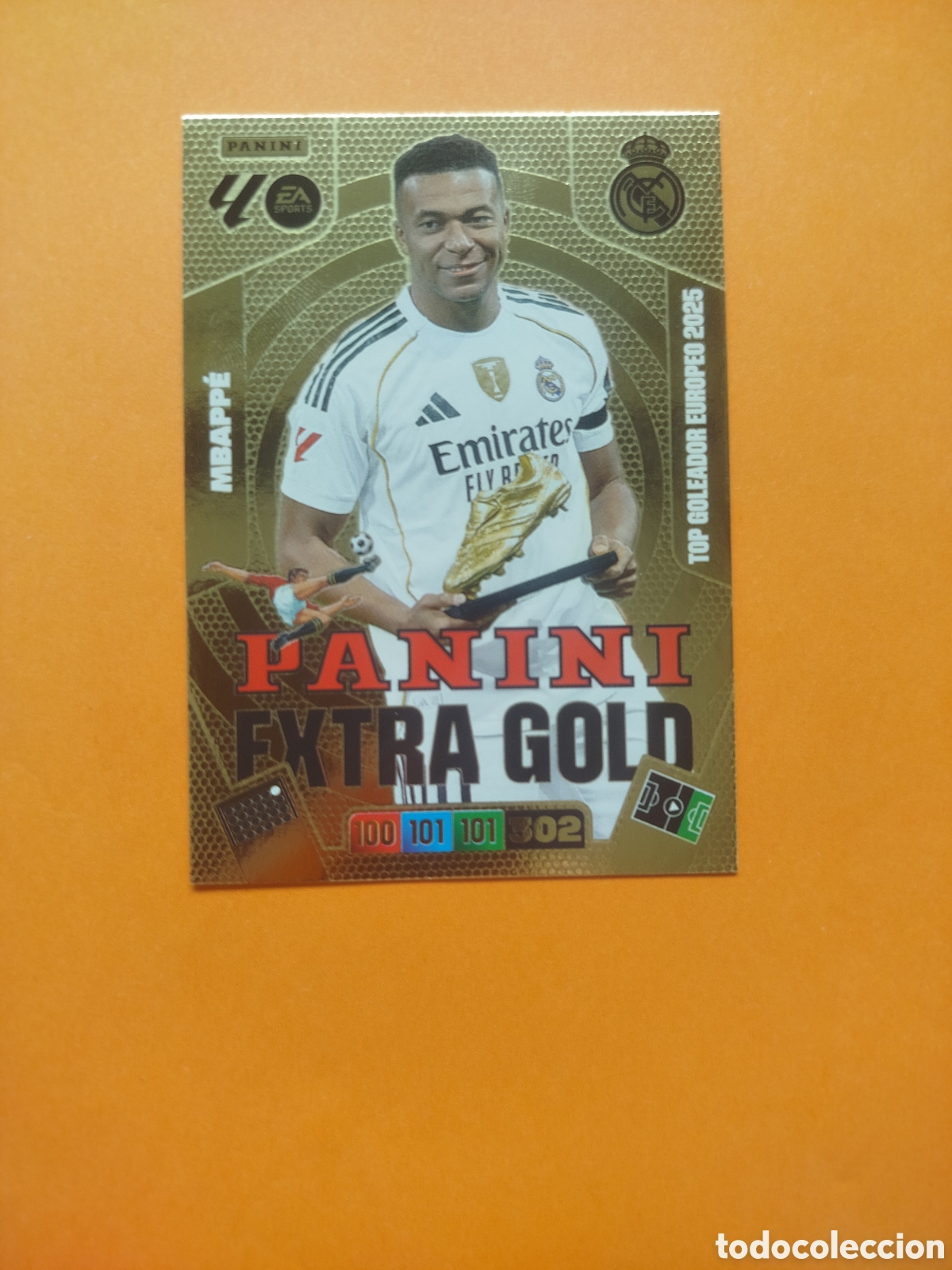 Cromos de f&uacute;tbol: EXTRA GOLD MBAPPE REAL MADRID ADRENALYN XL 25-26