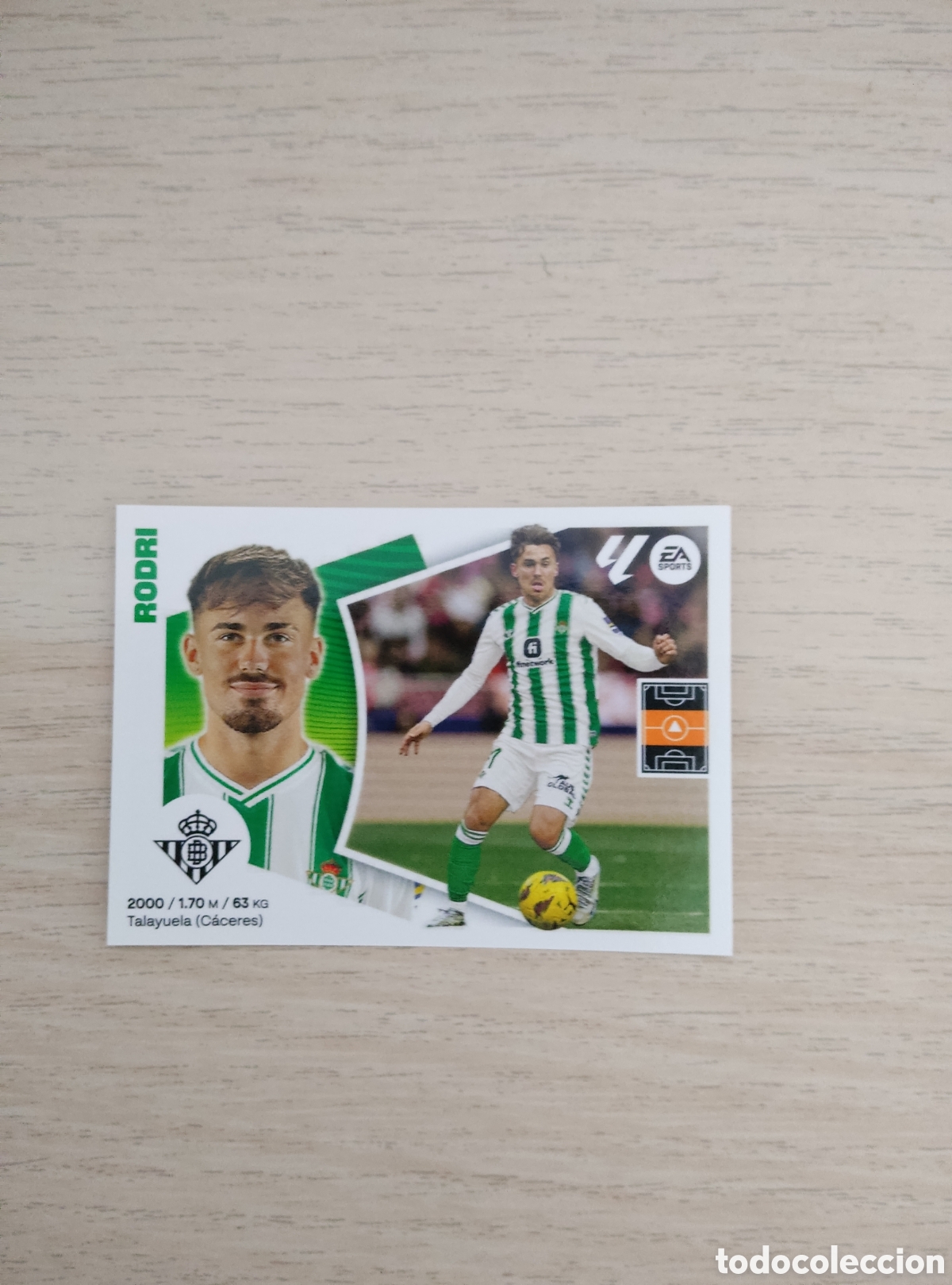 Cromos de f&uacute;tbol: 15 A RODRI REAL BETIS LIGA ESTE 2024 2025