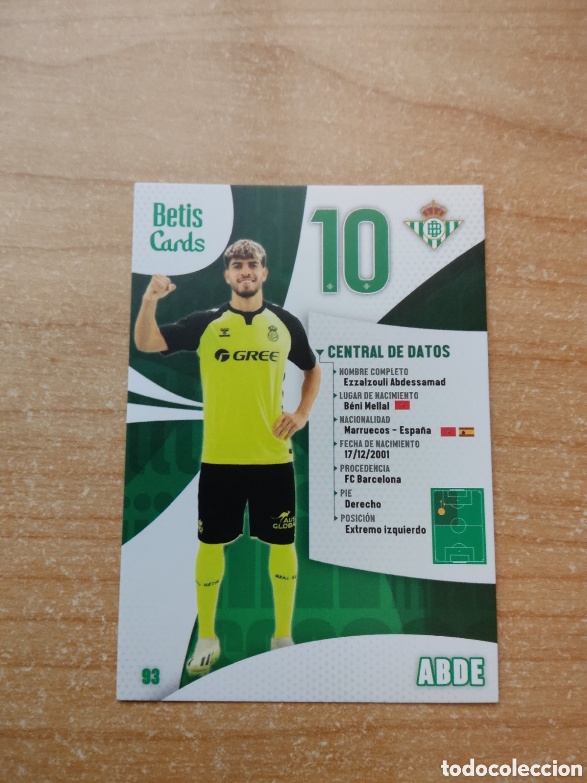 Cromos de f&uacute;tbol: 93 ABDE REAL BETIS HOLY CARDS 2024 2025