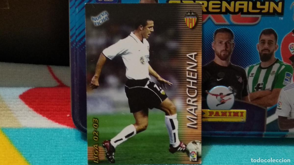 Cromos de f&uacute;tbol: 313 BIS MARCHENA - VALENCIA F.C. NUEVA FICHA LIGA 2002 2003 02 03 MEGAFICHAS PANINI