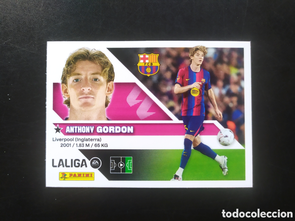 Cromos de f&uacute;tbol: Liga este 2026 2027 26 27 panini Gordon fichaje n&deg; 24 Barcelona