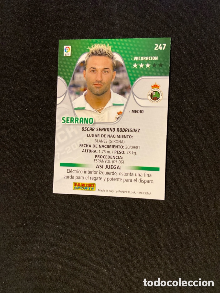 Cromos de f&uacute;tbol: SERRANO 247 (RACING SANTANDER) - Foto 2