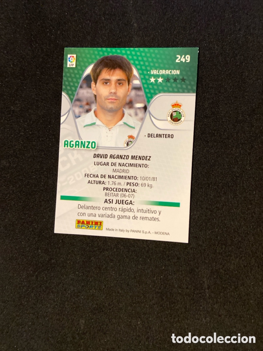 Cromos de f&uacute;tbol: AGANZO 249 (RACING SANTANDER) - Foto 2