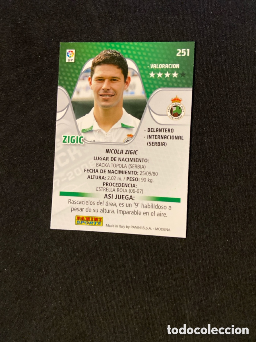 Cromos de f&uacute;tbol: ZIGIC 251 (RACING SANTANDER) - Foto 2
