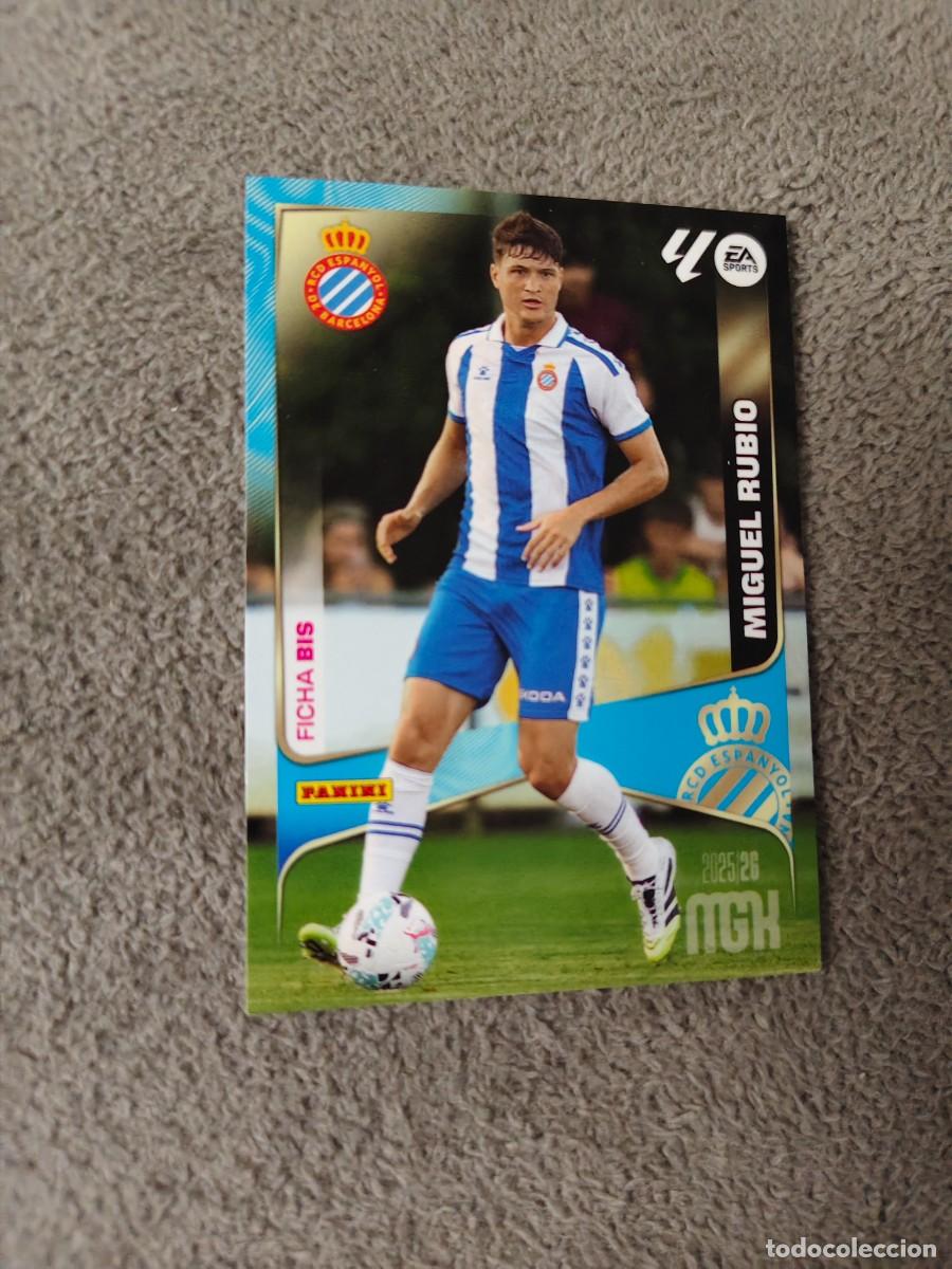 Cromos de f&uacute;tbol: 149 BIS MEGACRACKS MGK 25 26 MIGUEL RUBIO RCD ESPANYOL FICHA LALIGA PANINI LA LIGA 2025 2026