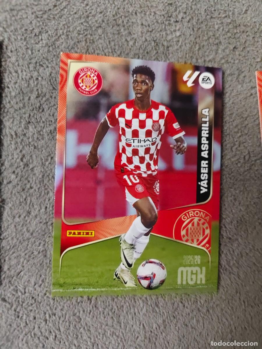 Cromos de f&uacute;tbol: 195 MEGACRACKS MGK 25 26 Y&Aacute;SER ASPRILLA GIRONA FC BASE CARD LALIGA PANINI LA LIGA 2025 2026