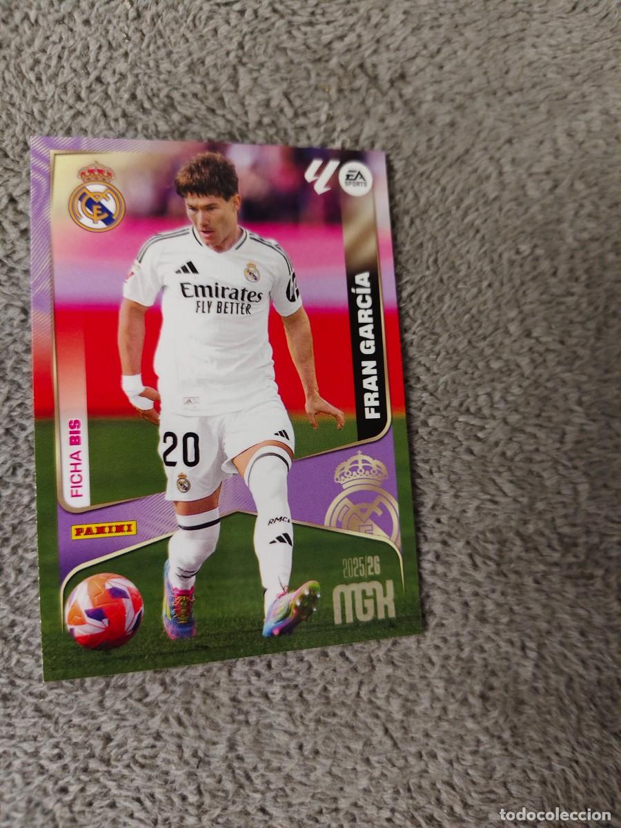 Cromos de f&uacute;tbol: 225 BIS MEGACRACKS MGK 25 26 FRAN GARCIA REAL MADRID CF FICHA LALIGA PANINI LA LIGA 2025 2026