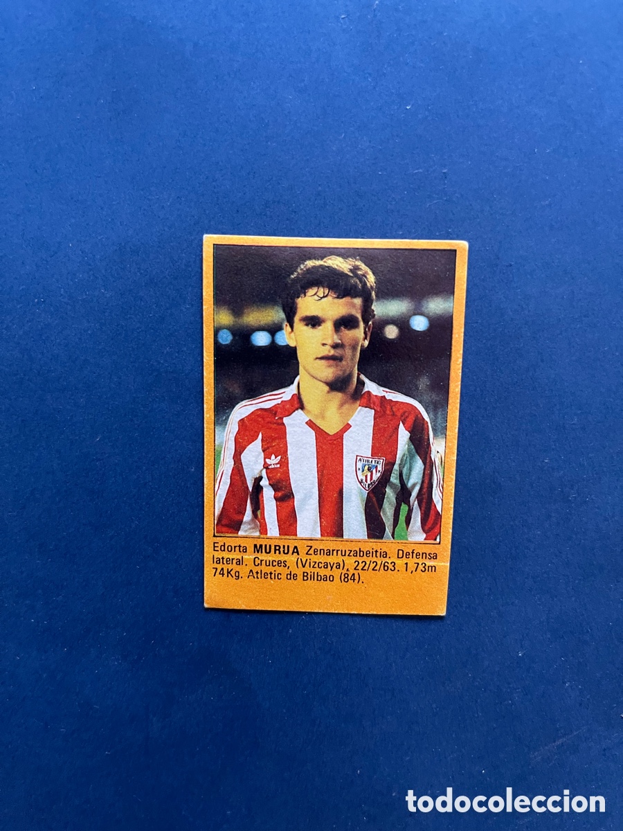 Cromos de f&uacute;tbol: Murua ( error Andrinua ) Ath. Bilbao Cromo Editorial Rollan 85 (recuperado filo superior.