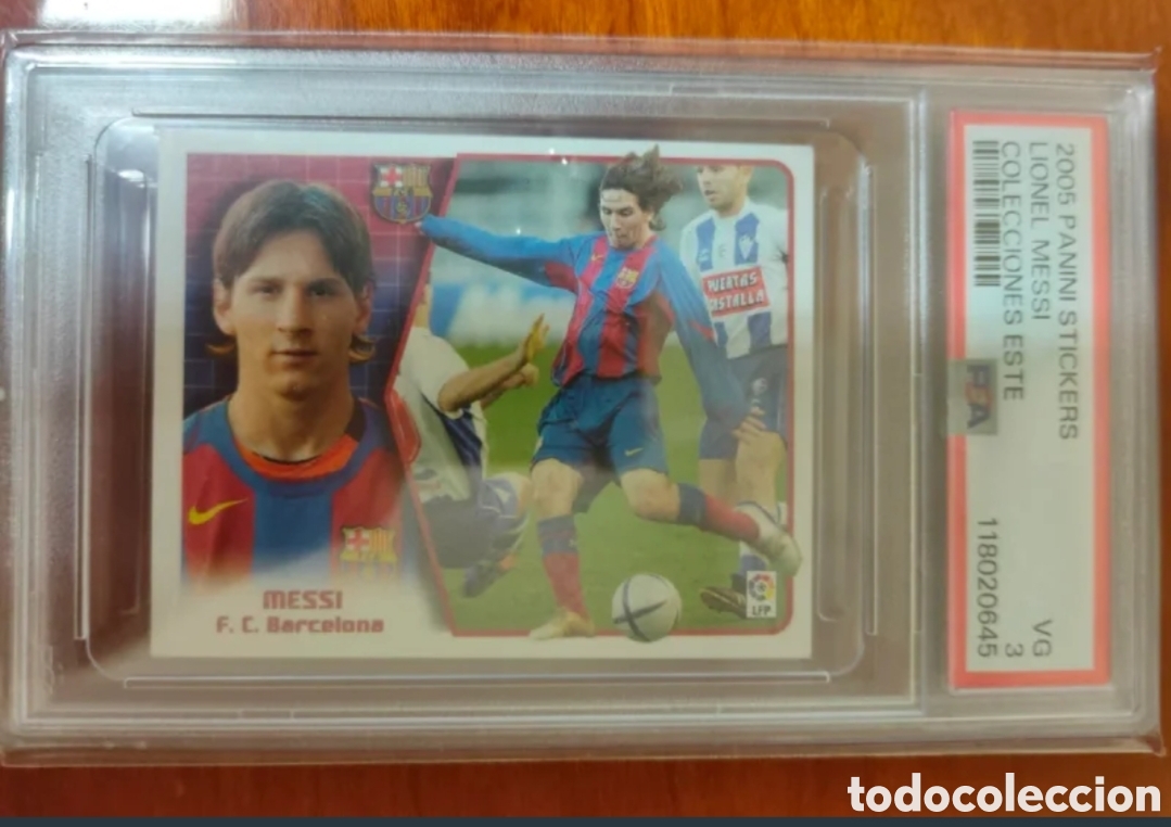 Cromos de f&uacute;tbol: Cromo Messi 2005 Panini PSA VG 3