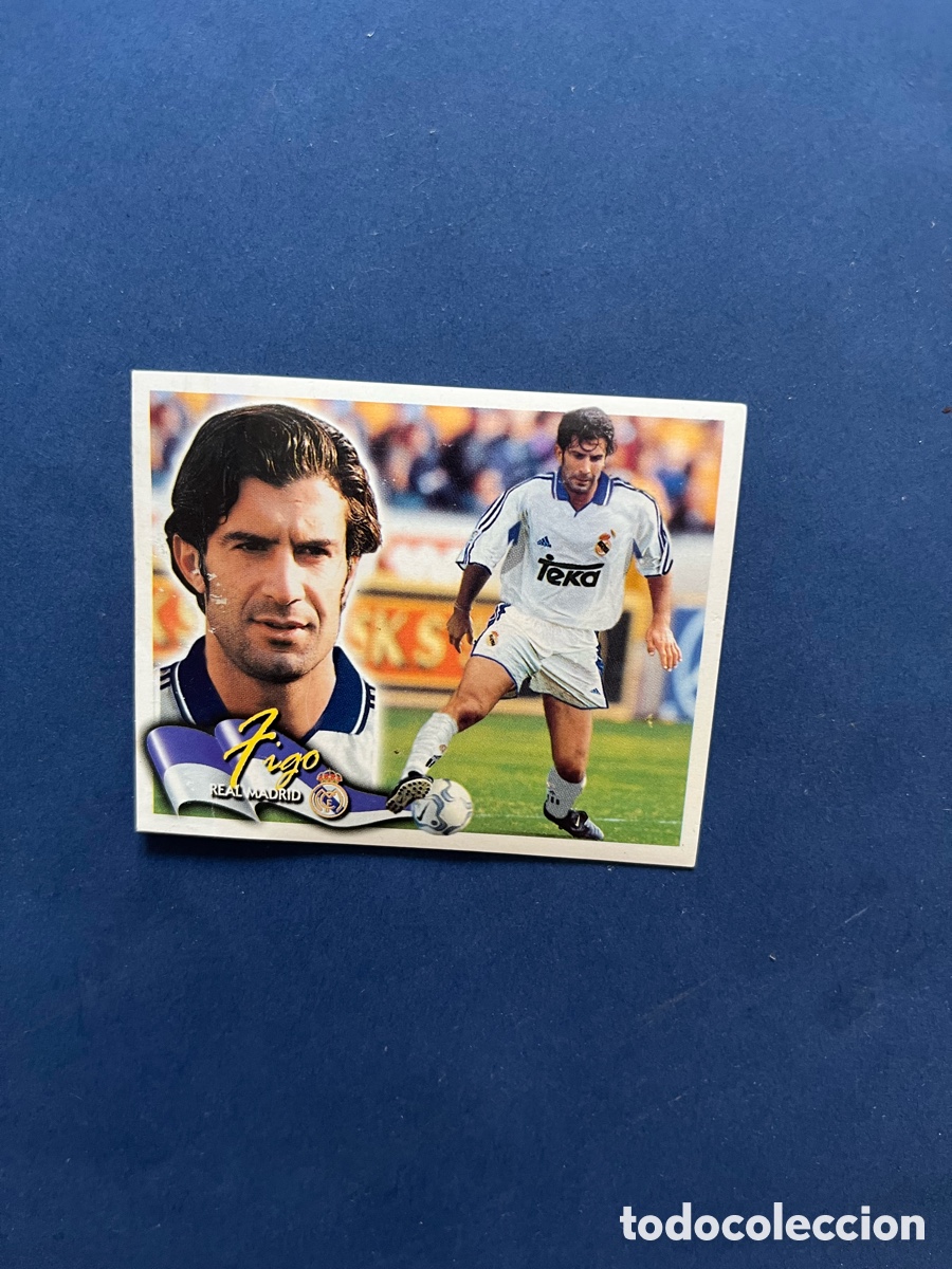 Cromos de f&uacute;tbol: Figo Real Madrid ( coloca ) Este 2000-01 ( ventanilla lateral )