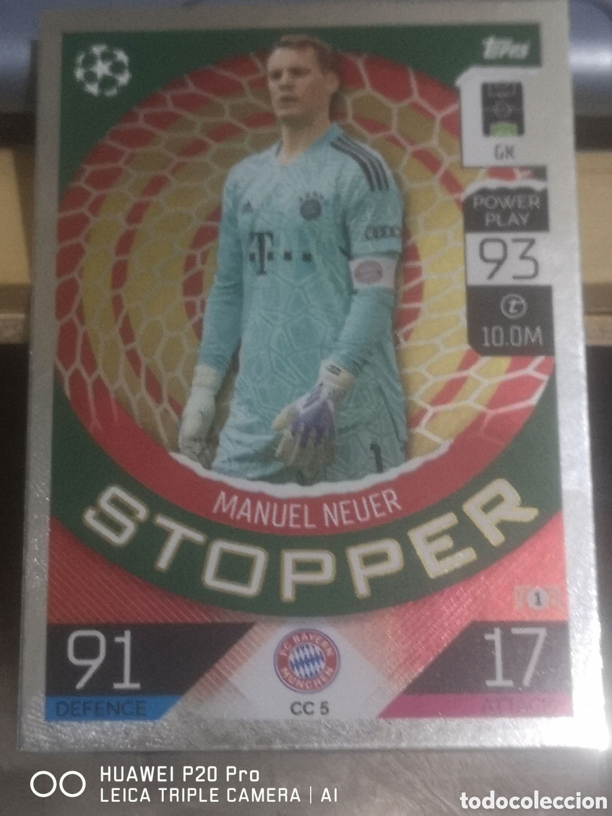 Cromos de f&uacute;tbol: MANUEL NEUER CC 5 BAYERN STOPPER FESTIVE CHAMPIONS TOPPS MATCH ATTAX 2022 2023 22 23