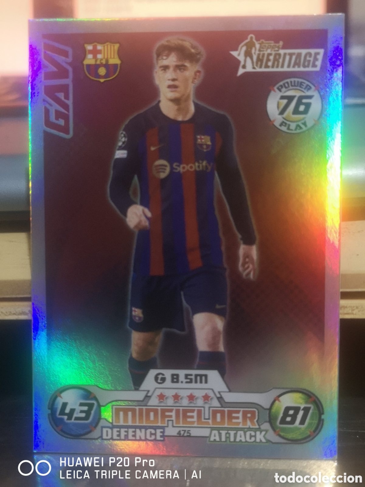 Cromos de f&uacute;tbol: GAVI - MATCH ATTAX 2022 - 23 TOPPS HERITAGE 475 - BARCELONA