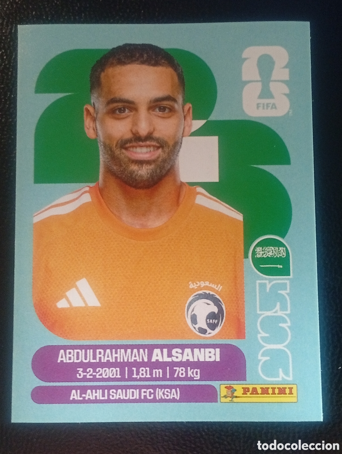Cromos de f&uacute;tbol: KSA 3 ARABIA SAUDI MUNDIAL F&Uacute;TBOL 2026 FIFA WORLD CUP PANINI CROMO STICKER KSA3