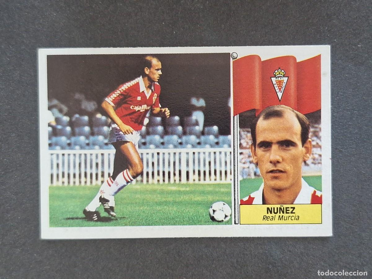 Cromos de f&uacute;tbol: L3 NU&Ntilde;EZ REAL MURCIA C. F. LIGA ESTE 1986 1987 86 87 NUNCA PEGADO SIN PEGAR