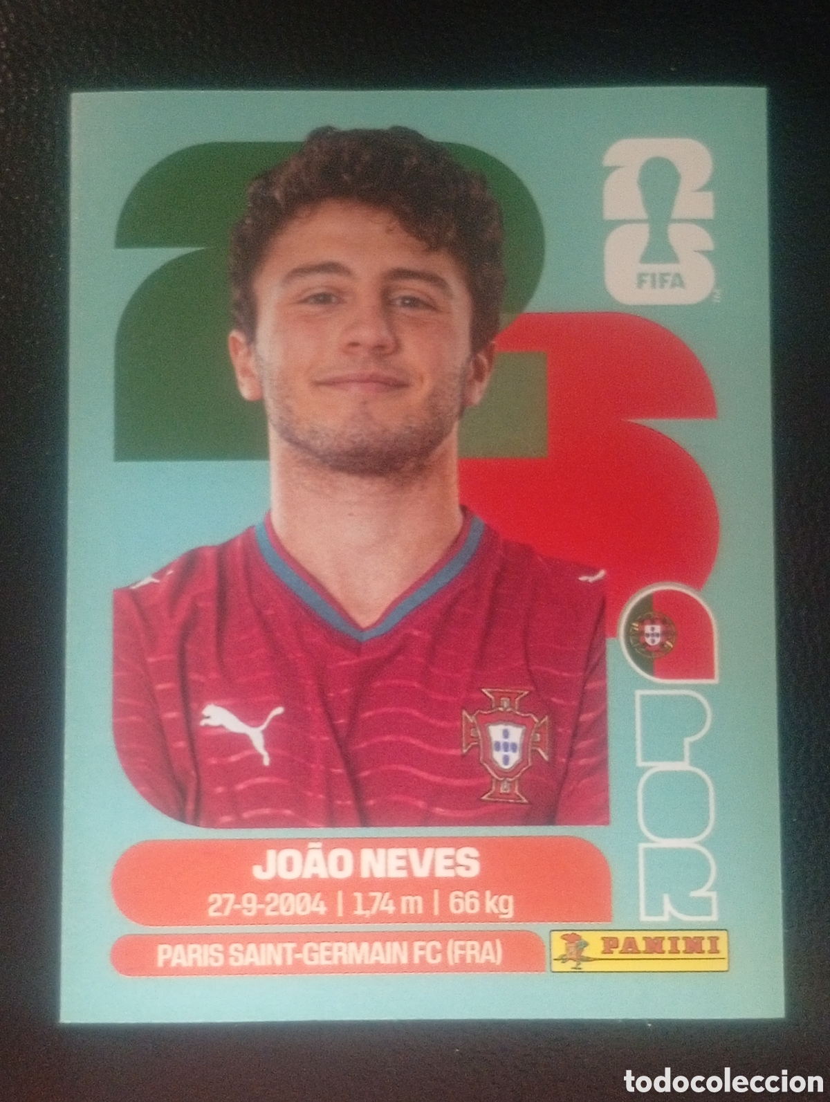 Cromos de f&uacute;tbol: POR 14 JOAO NEVES PORTUGAL MUNDIAL F&Uacute;TBOL 2026 FIFA WORLD CUP PANINI CROMO STICKER POR14