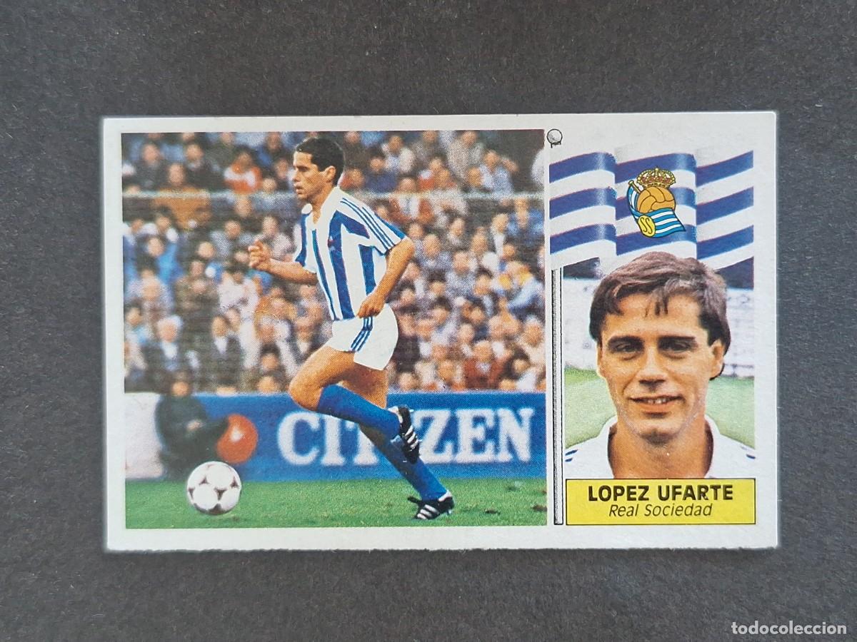 Cromos de f&uacute;tbol: L3 LOPEZ UFARTE REAL SOCIEDAD LIGA ESTE 1986 1987 86 87 NUNCA PEGADO SIN PEGAR
