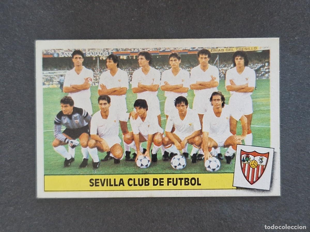 Cromos de f&uacute;tbol: L3 EQUIPO ALINEACION SEVILLA C. F. LIGA ESTE 1986 1987 86 87 NUNCA PEGADO SIN PEGAR