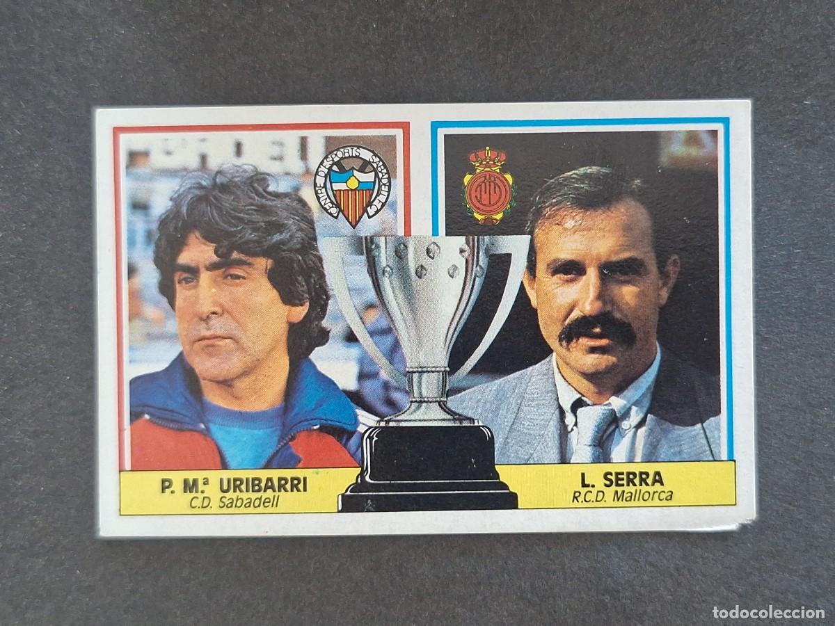 Cromos de f&uacute;tbol: L3 P. M. URIBARRI - L. SERRA ENTRENADORES LIGA ESTE 1986 1987 86 87 NUNCA PEGADO SIN PEGAR