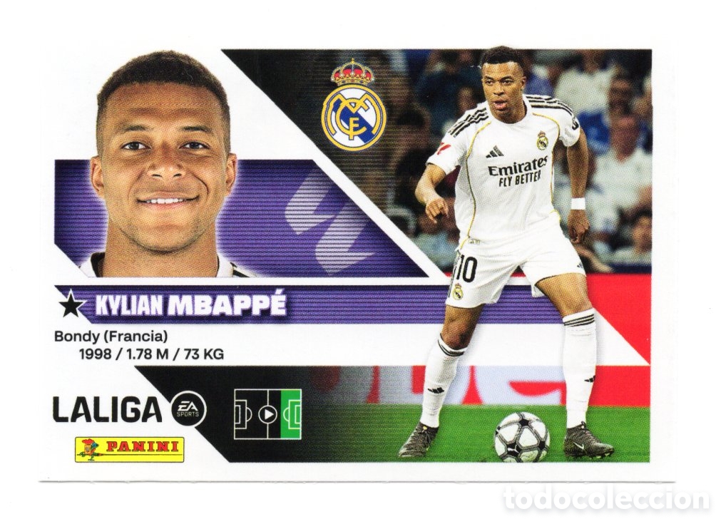 Cromos de f&uacute;tbol: Mbappe real Madrid 20 la liga este 26/27