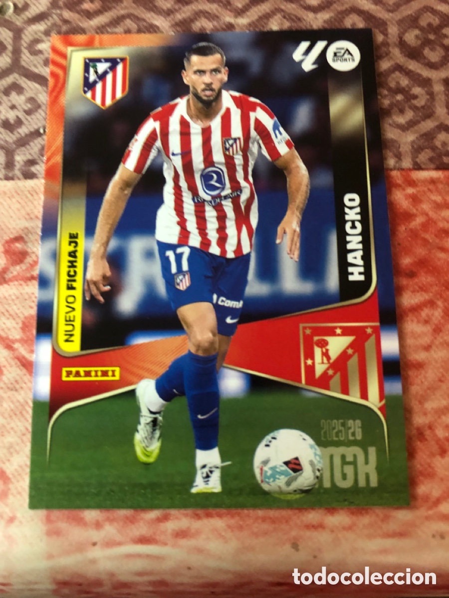 Cromos de f&uacute;tbol: Hancko nuevo fichaje n&uacute;mero 461 del atl&eacute;tico de Madrid Megacracks 25-26 2025-2026