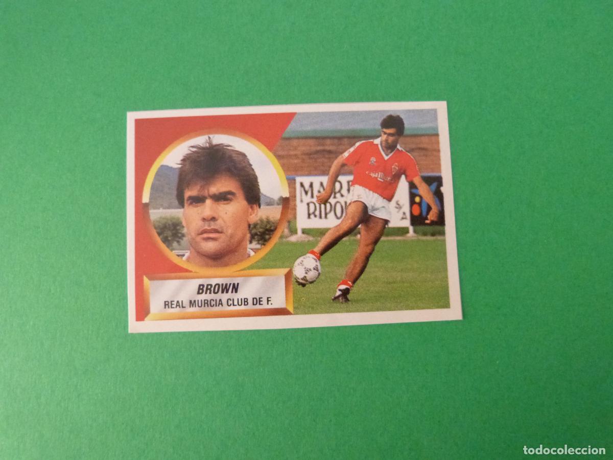 Fu&szlig;ball-Sticker: CROMO FUTBOL BROWN REAL MURCIA C.F. RECORTADO N&ordm; 7 B LIGA ESTE 1988-1989/88-89