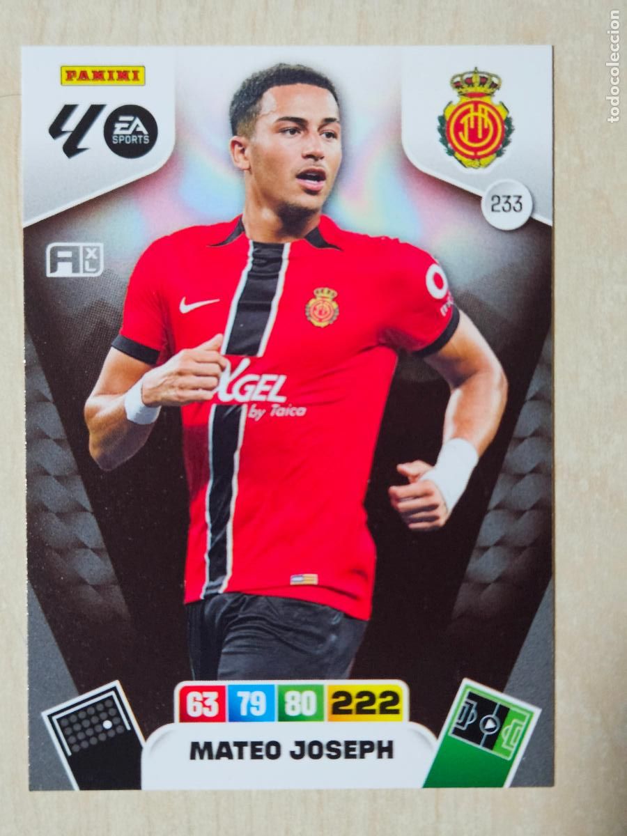Cromos de f&uacute;tbol: FICHA N&ordm; 233 MATEO JOSEPH - ADRENALYN 25 26 - PANINI 2025 - 26 - CROMO - MALLORCA