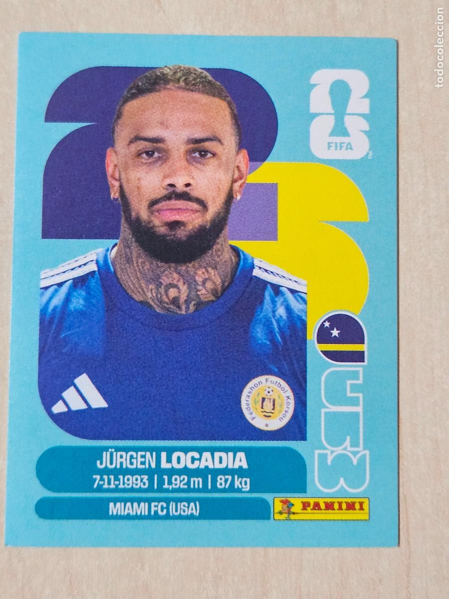 Cromos de f&uacute;tbol: CROMO CUW17 CUW 17 JURGEN LOCADIA - MUNDIAL FIFA WORLD CUP 2026 STICKER PANINI SIN PEGAR