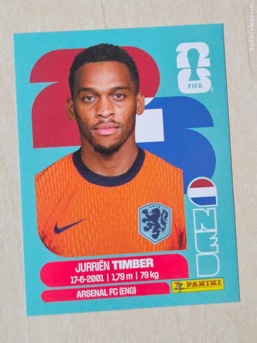 Cromos de Futebol: CROMO NED5 NED 5 JURRIEN TIMBER PAISES BAJOS - MUNDIAL FIFA WORLD CUP 2026 STICKER PANINI SIN PEGAR