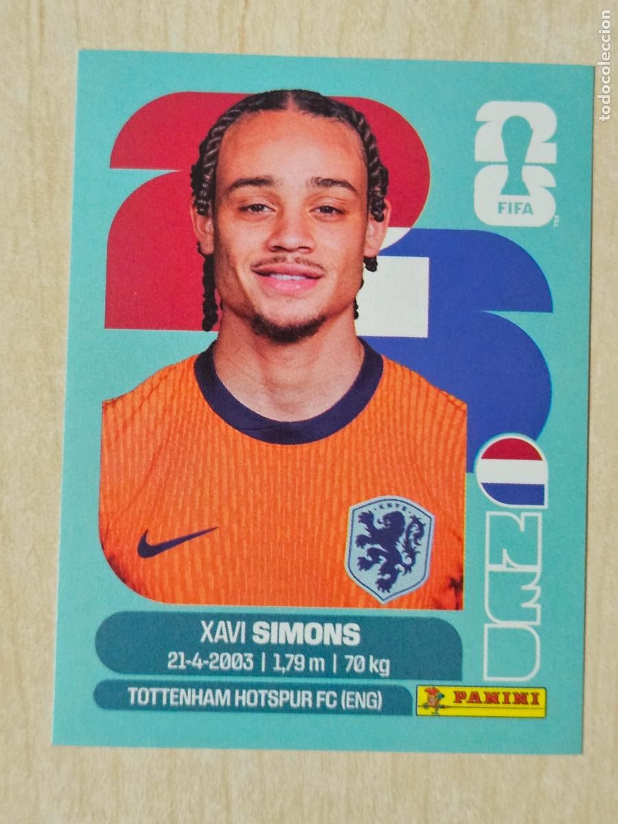 Cromos de f&uacute;tbol: CROMO NED15 NED 15 XAVI SIMONS PAISES BAJOS - MUNDIAL FIFA WORLD CUP 2026 STICKER PANINI SIN PEGAR