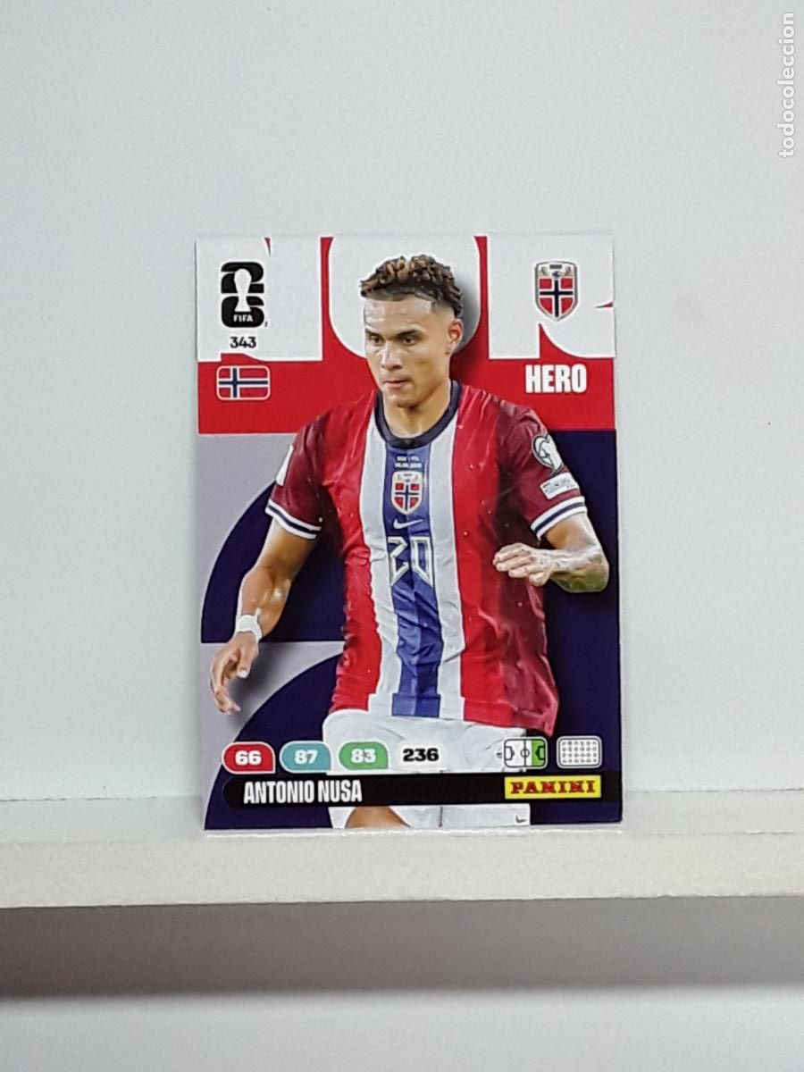 Cromos de f&uacute;tbol: ADRENALYN MUNDIAL 2026 WORLD CUP 26 ALBUM PANINI N 343 NORUEGA NORWAY ANTONIO NUSA