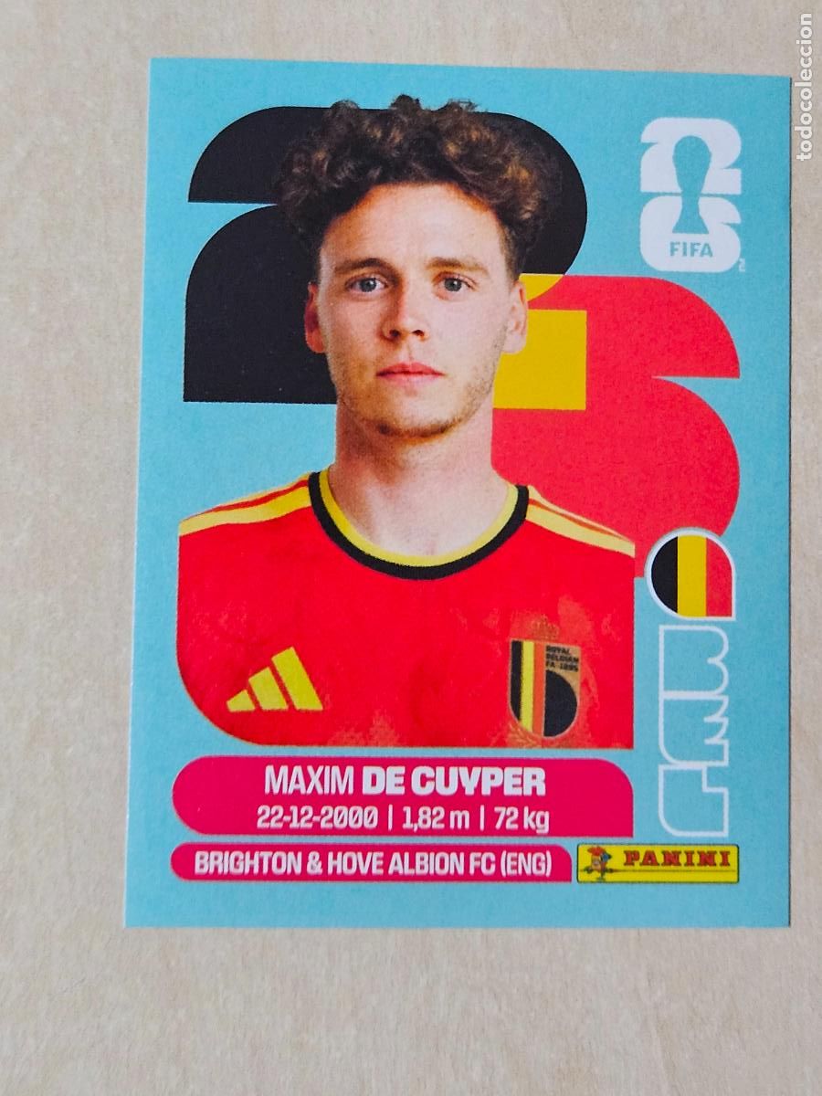 Cromos de f&uacute;tbol: CROMO BEL7 BEL 7 DE CUYPER BELGICA - MUNDIAL FIFA WORLD CUP 2026 STICKER PANINI SIN PEGAR
