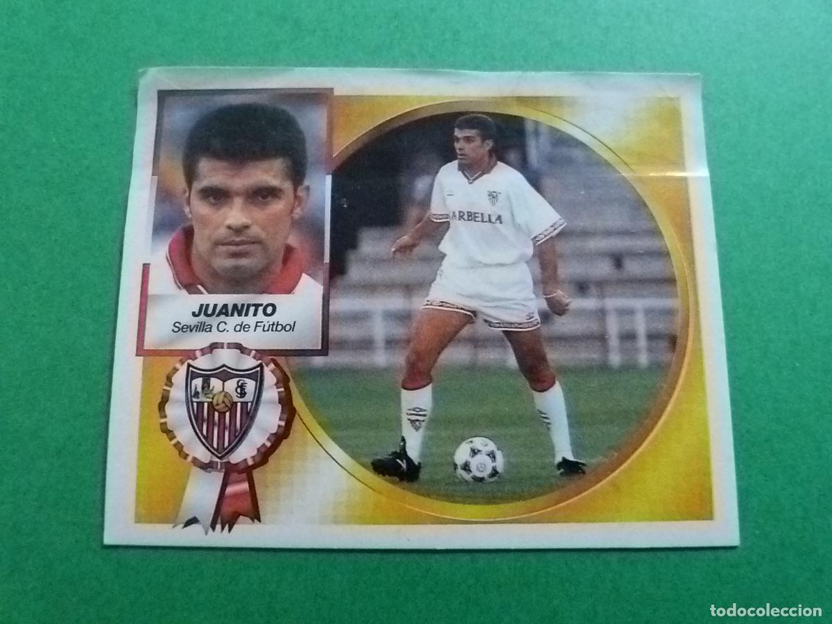 Cromos de f&uacute;tbol: CROMO FUTBOL JUANITO SEVILLA F.C. COLOCA VENTANILLA LIGA ESTE 1994-1995/94-95