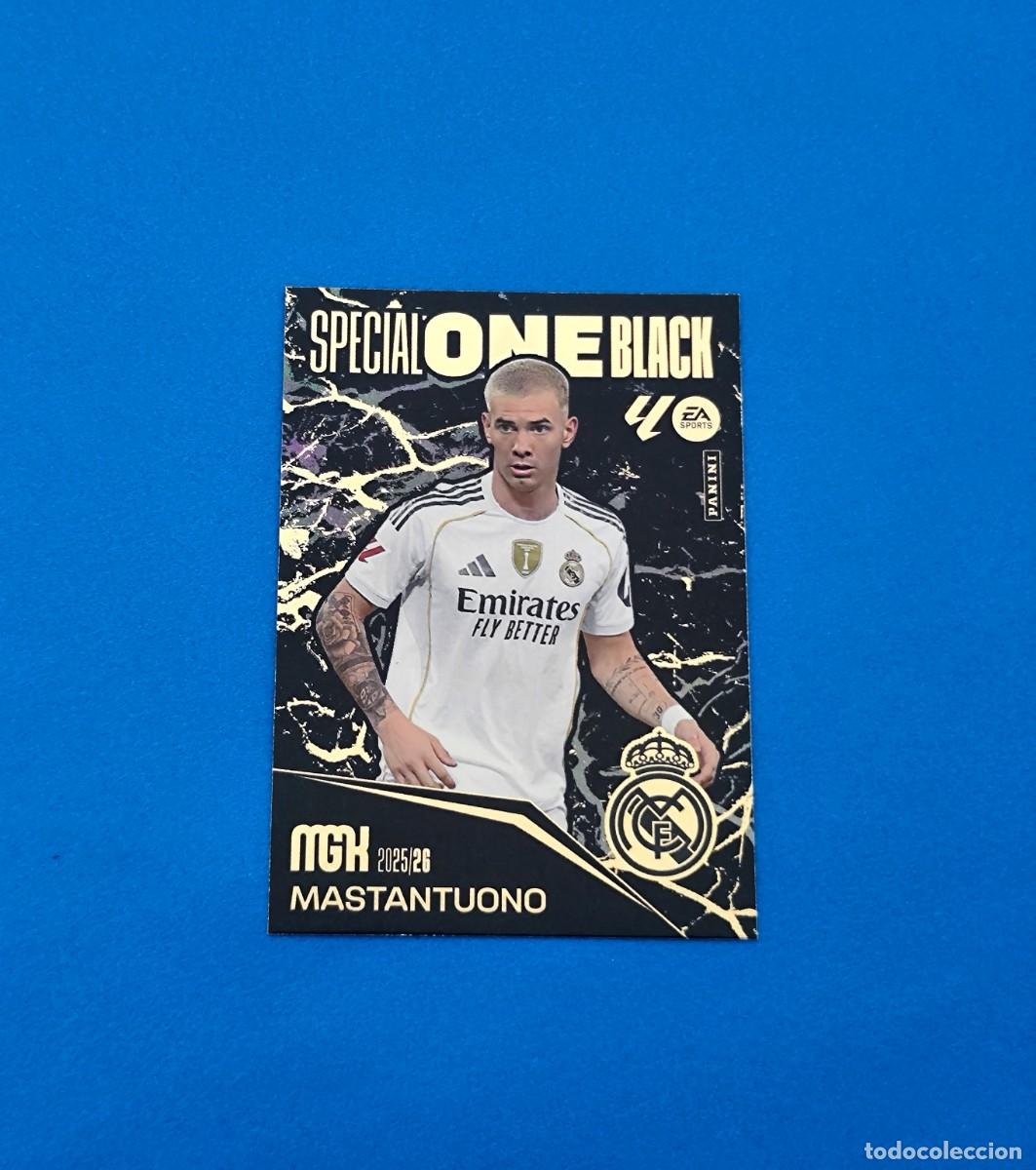 Cromos de f&uacute;tbol: Megacracks 2025 2026 / 25 26 Special One Black Mastantuono Real Madrid