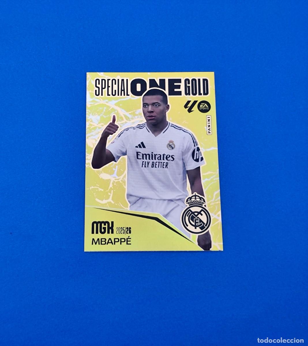 Cromos de f&uacute;tbol: Megacracks 2025 2026 / 25 26 Special One Gold Mbappe Real Madrid