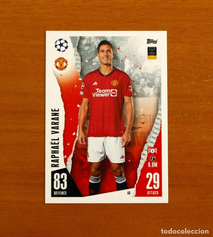 Football Stickers: Manchester United - N&ordm; 48 Rapha&euml;l Varane - Topps Match Attax Trading Card Game 2023-2024-23-24