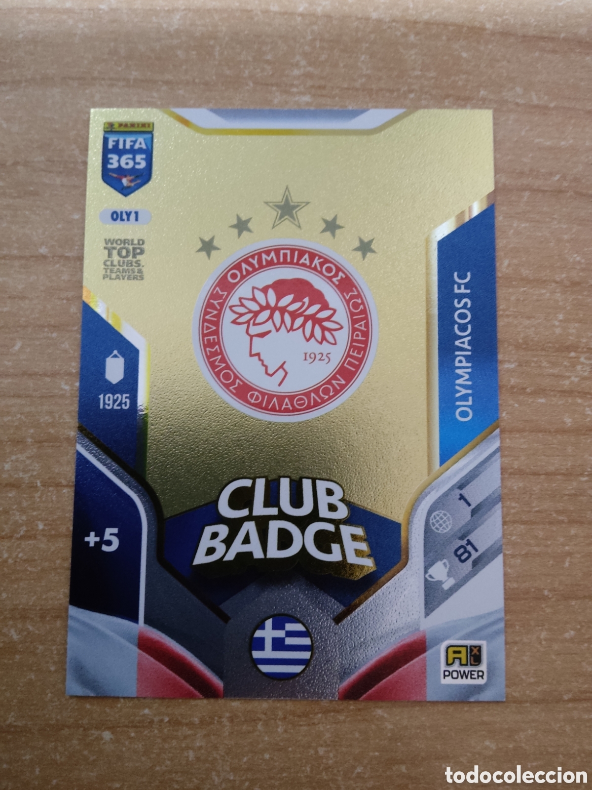 Cromos de f&uacute;tbol: 1 ESCUDO OLYMPIACOS FIFA 365 ADRENALYN 2026