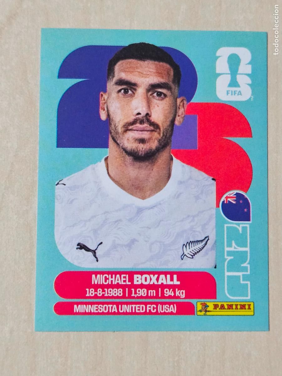 Cromos de f&uacute;tbol: CROMO NZL4 NZL 4 BOXALL NUEVA ZELANDA - MUNDIAL FIFA WORLD CUP 2026 STICKER PANINI SIN PEGAR