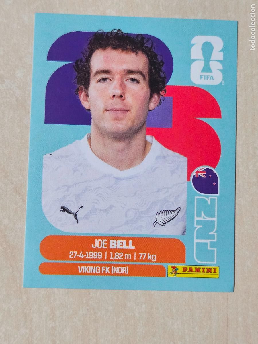 Cromos de f&uacute;tbol: CROMO NZL10 NZL 10 JOE BELL NUEVA ZELANDA - MUNDIAL FIFA WORLD CUP 2026 STICKER PANINI SIN PEGAR
